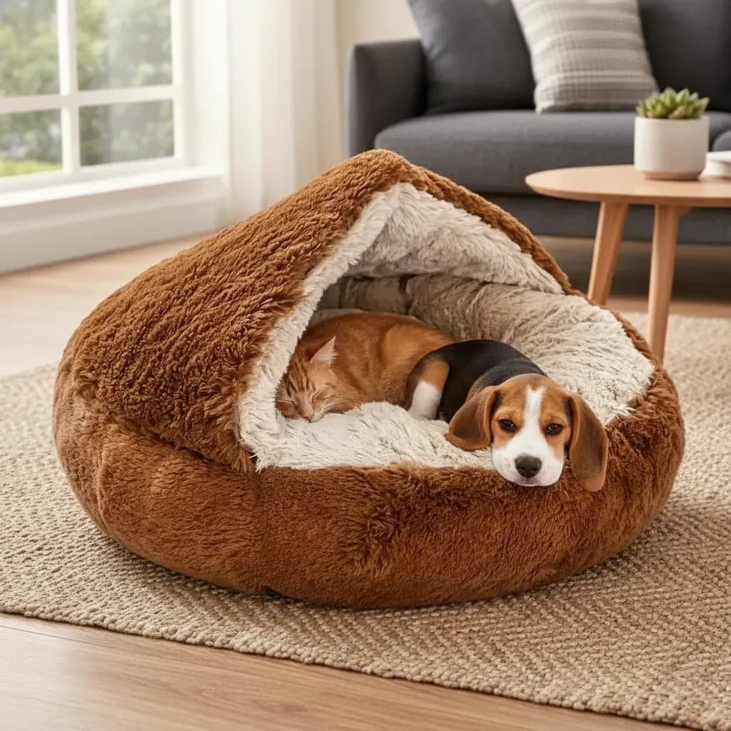 CAMA PET TOCA NUVEM COM COBERTURA FECHADA DONUT CAMINHA COBERTA PELUCIADA CASINHA ANTIDERRAPANTE