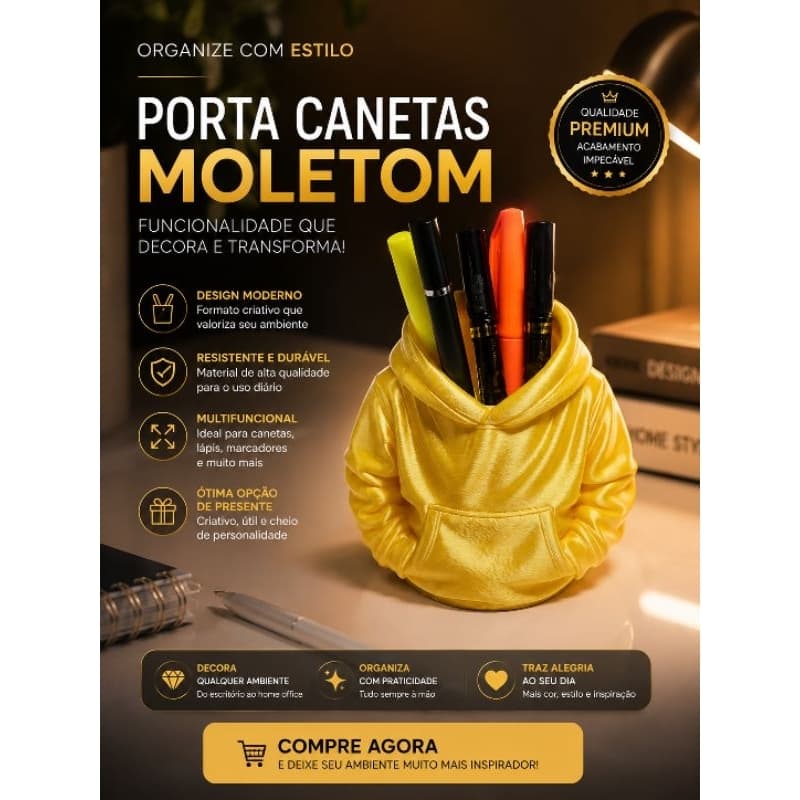 Porta Canetas Moletom Decorativo Organizador de Mesa Criativo Porta Lápis Escritório Home Office