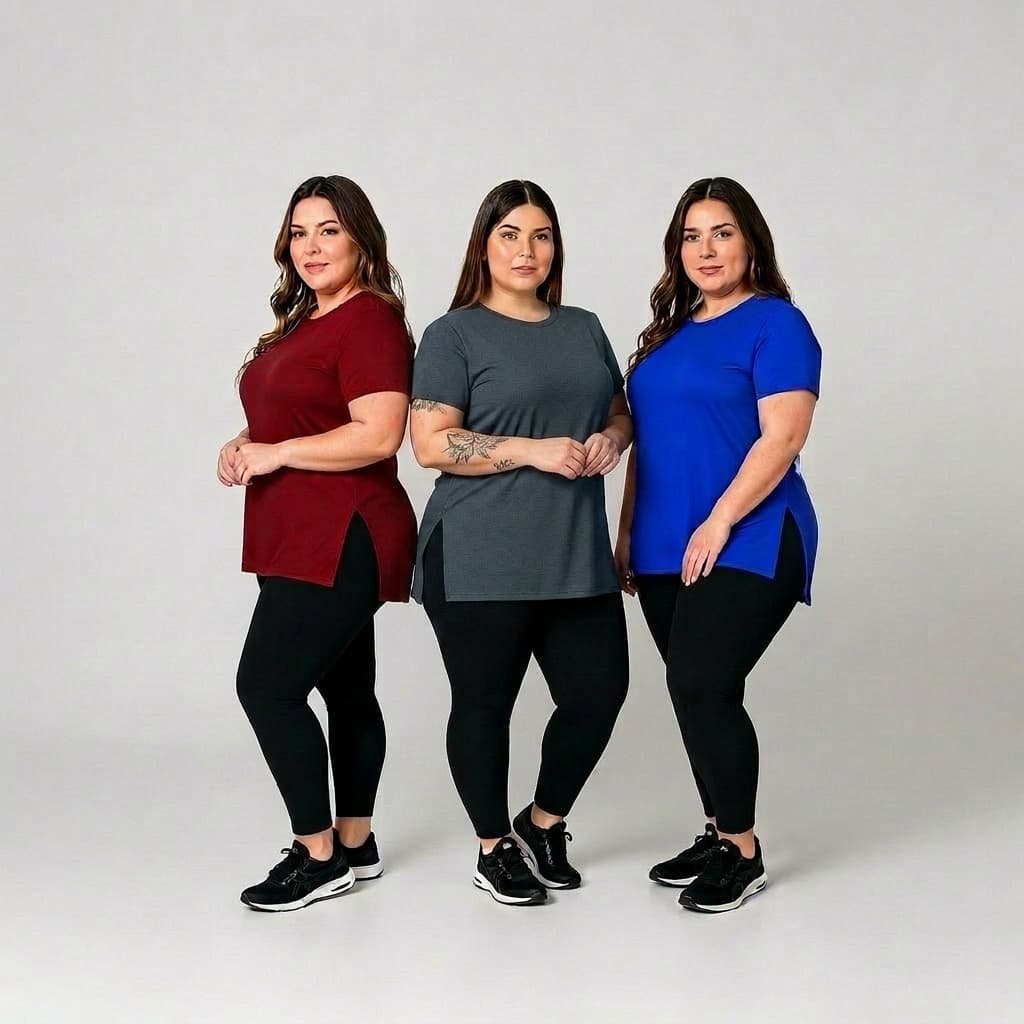 PLUS SIZE KIT 3 CAMISAS FEMINAS SUPER CONFORTAVEL