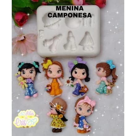 Molde de Silicone/Biscuit - Camponesa - Artes da Cris