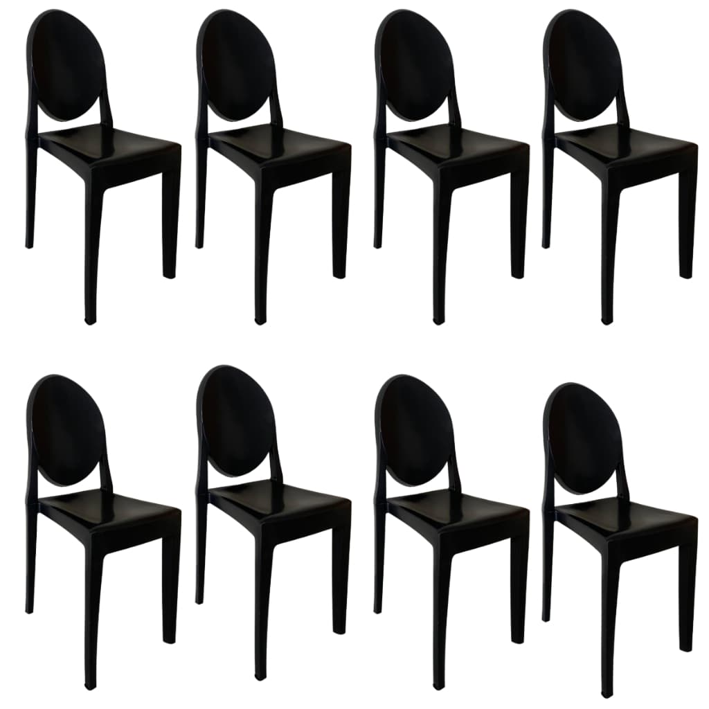 Kit 8 Cadeiras Ghost Reforçada Empilhável Jantar Area Gourmet Lazer Bar