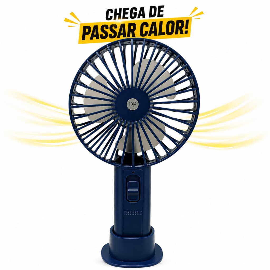 Ventilador Mesa Portátil Mini Recarregável USB