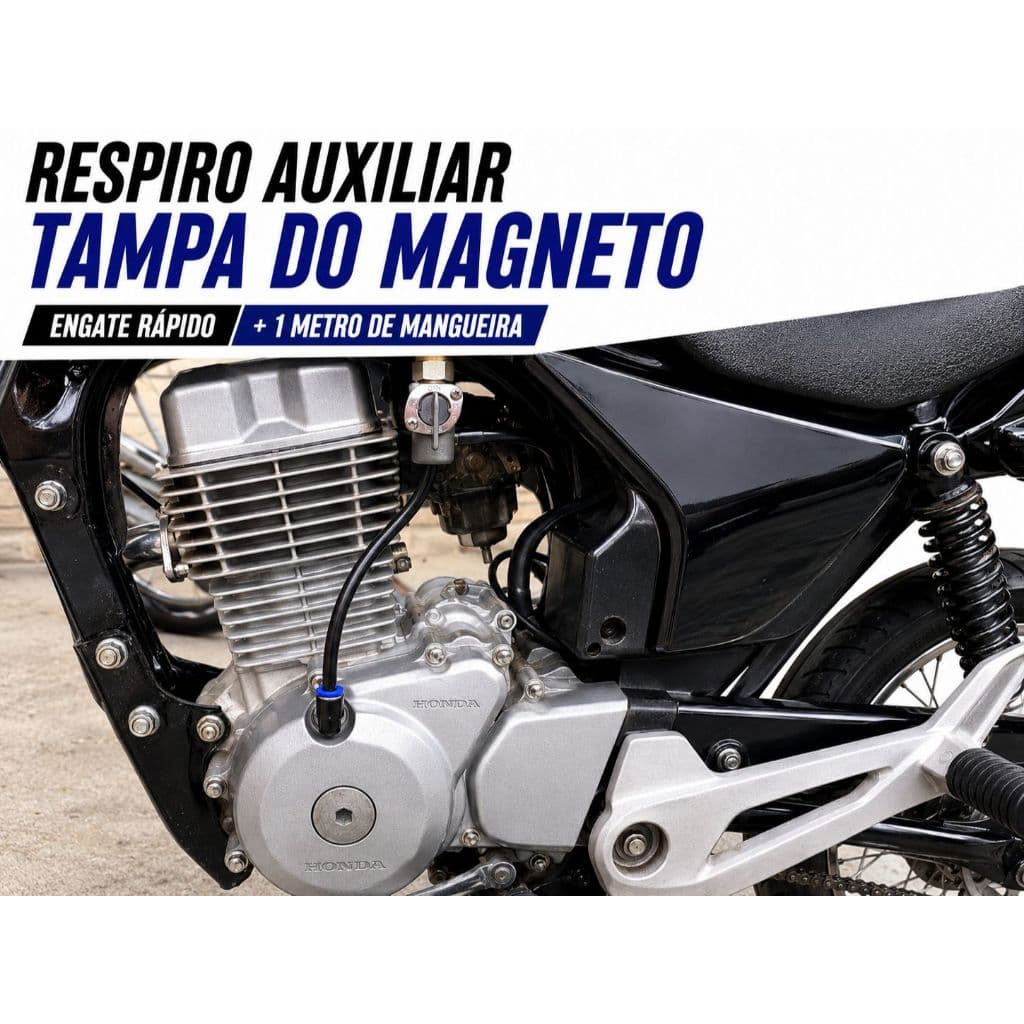 Respiro Auxiliar Tampa Magneto Lado Esquerdo Moto Honda Titan Fan Bros 150 160 CB300 Engate -Rápido-