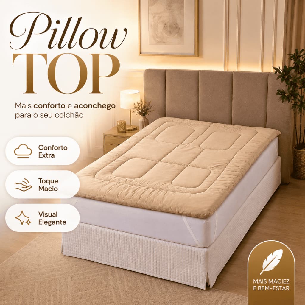 Pillow Top 400 Fios Casal Cama Colchão Solteiro Casal Queen King Macio Grosso 5cm com Elástico