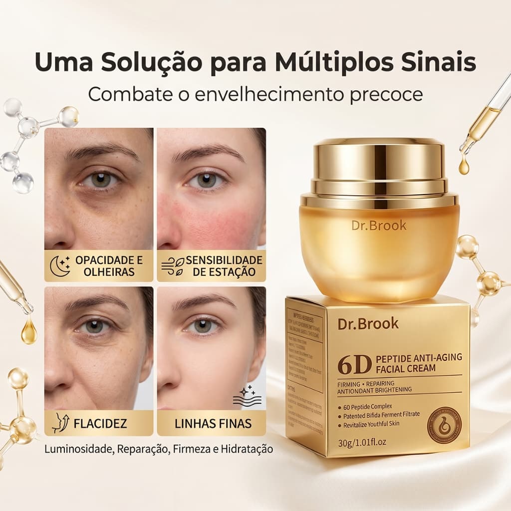 Creme Facial Retinol com Ação Anti-rugas Firmador Lifting Clareador e Hidratante para Pele Sensível 30g
