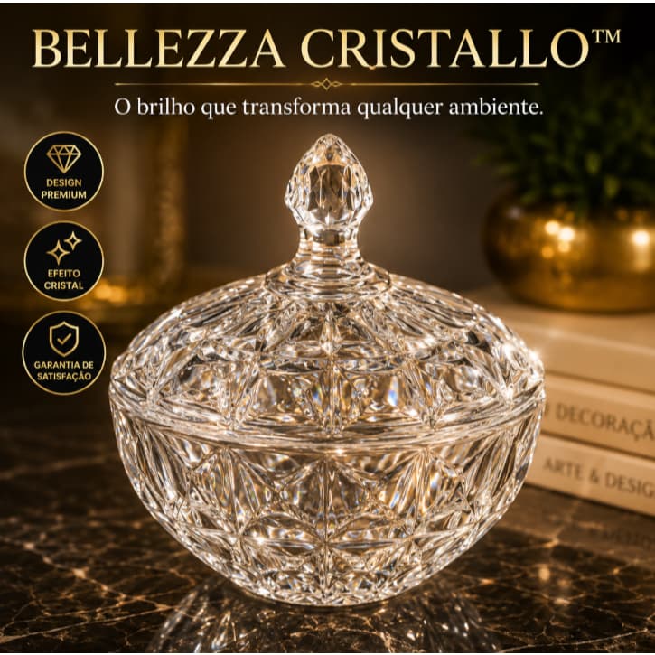 BELLEZZA CRISTALLO - Bomboniere Vidro Transparente Gourmet Tampa Hermetica Luxo 19,5cm