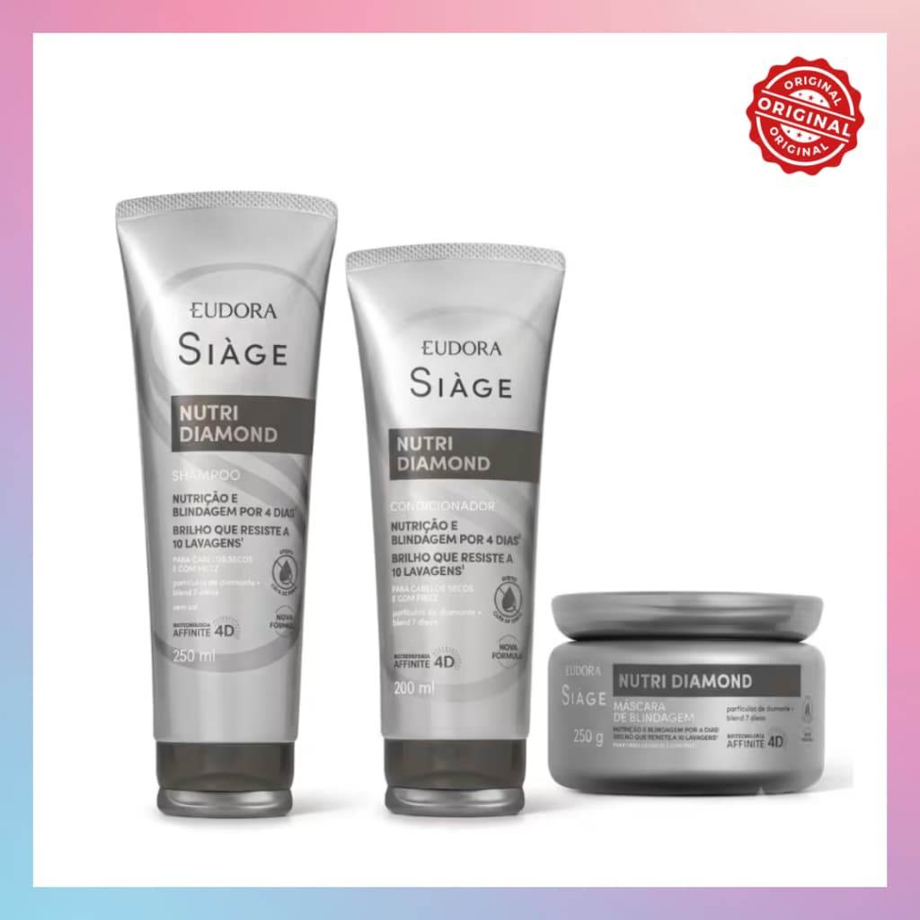 Novo Eudora Siage Nutri Diamond: Shampoo + Condicionador + Máscara