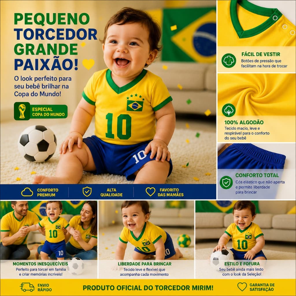Conjunto Para Bebê Body + Bermuda