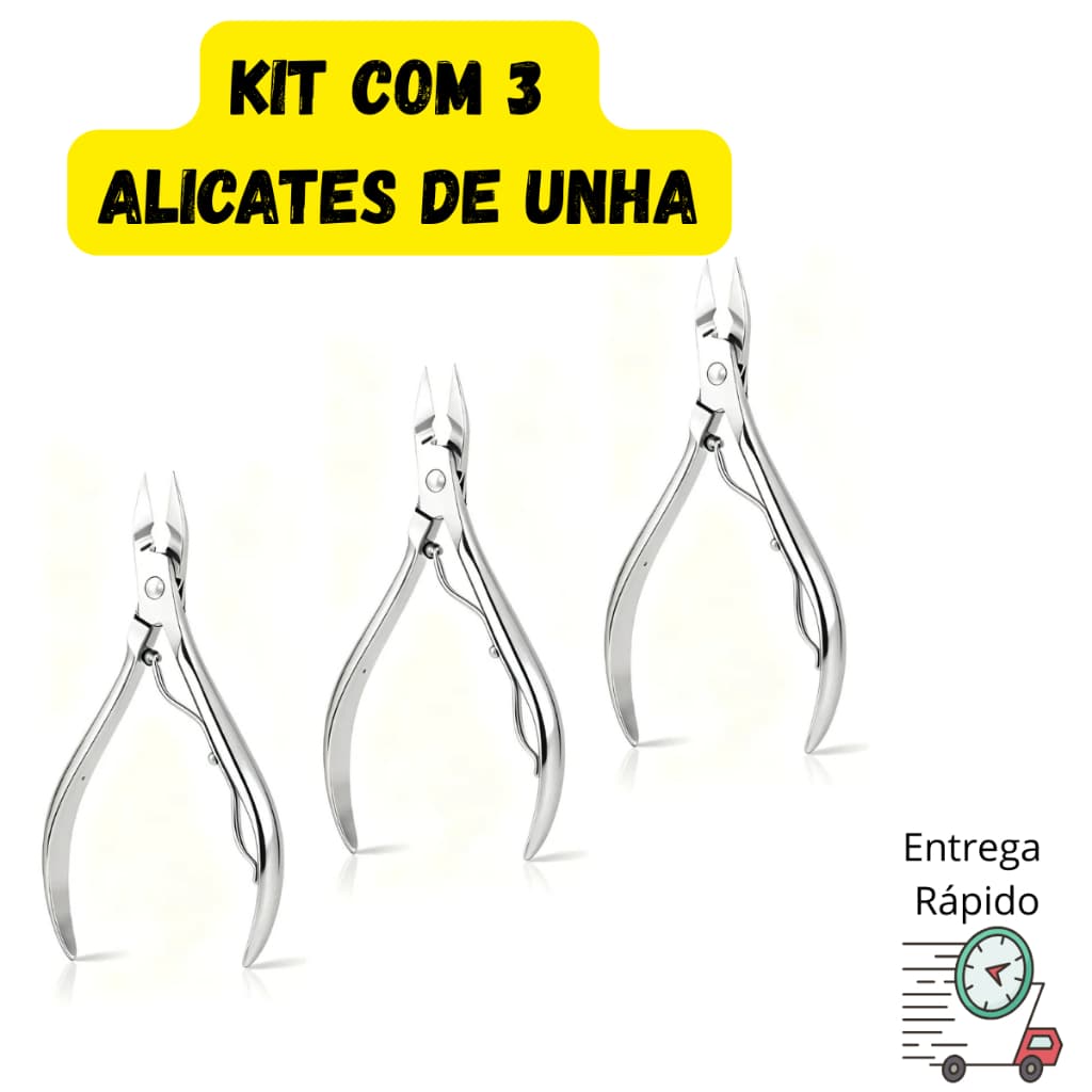 ✂️ Kit 3/1 Alicates para Cutículas BOMVINK BOM-1054 – Afiado, Durável e Confortável! 💅