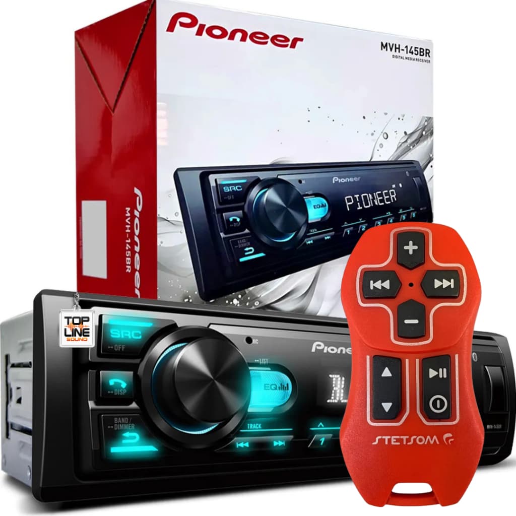 Radio Mp3 Player Pioneer Bluetooth Usb Completo + Controle Longa Distancia Stetsom 500m