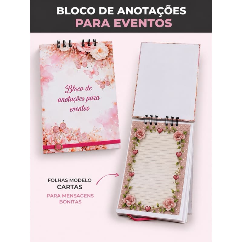 Bloco de anotações Eventos Casamento Mensagens