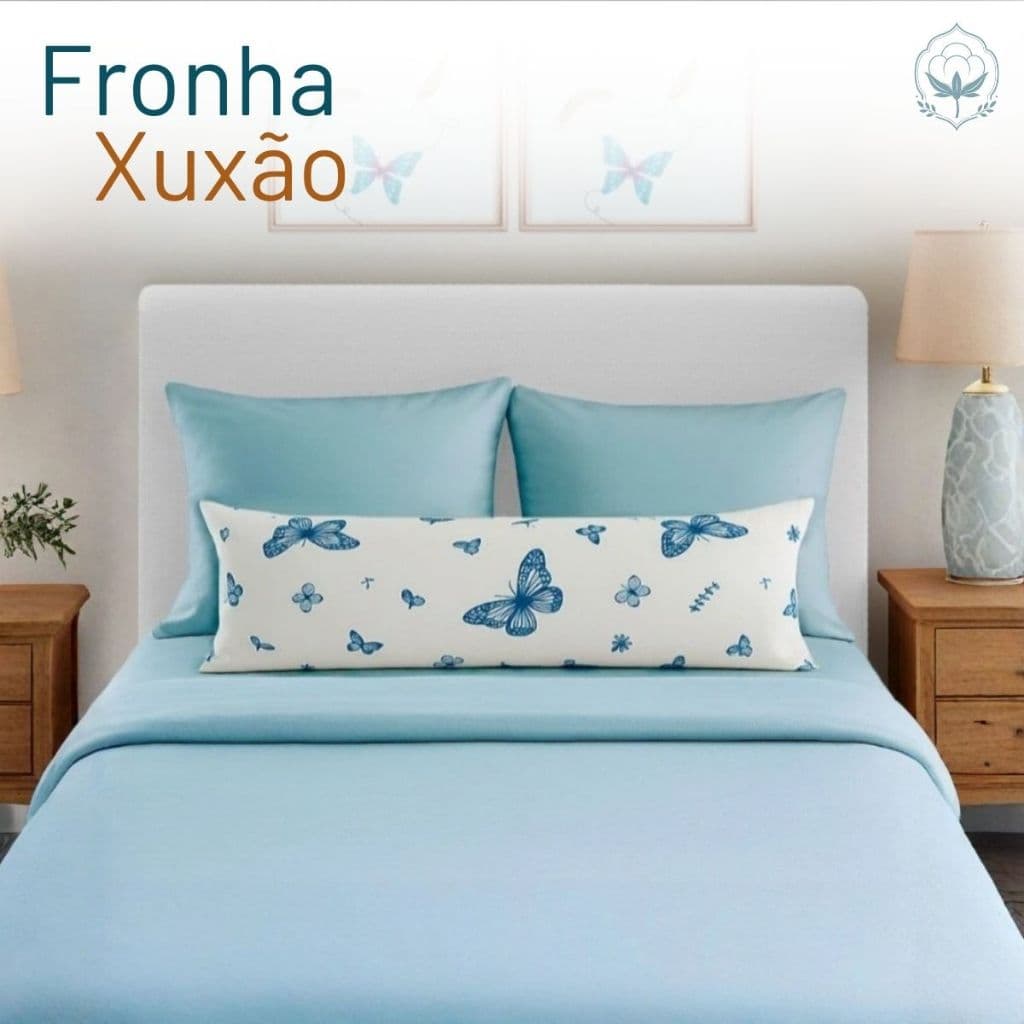 Fronha Xuxão Avulsa Percal 180 Fios Estampada 1,30m x 40cm para Travesseiro de Corpo