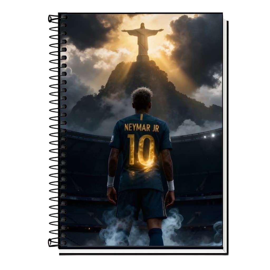 Caderno neymar jr Personalizado – Capa Dura Universitário Escolar 01 ate 20 materias