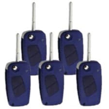 KIT C/5 CARCAÇAS CHAVE CANIVETE FIAT AZUL 2 BOTÕES - COM LÂMINA - ACOMPANHA ADESIVO RESINADO