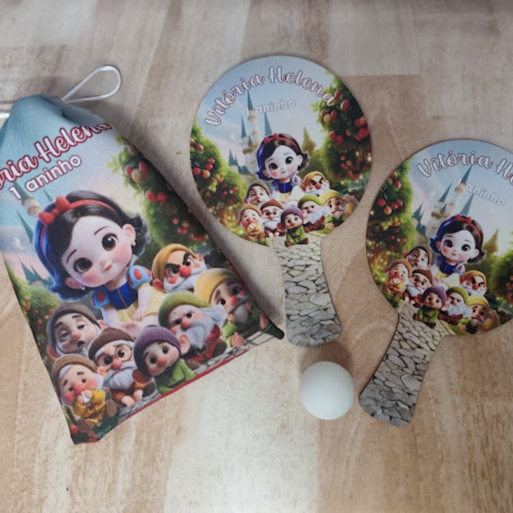 Kit Raquetes Ping Pong com saco de tecido 15 kits Personagens