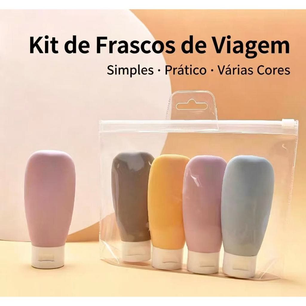 KIT 4 Garrafa De Viagem 60ml Portátil De Silicone, Recipiente Vazio Para O Armazenamento De Cosméticos