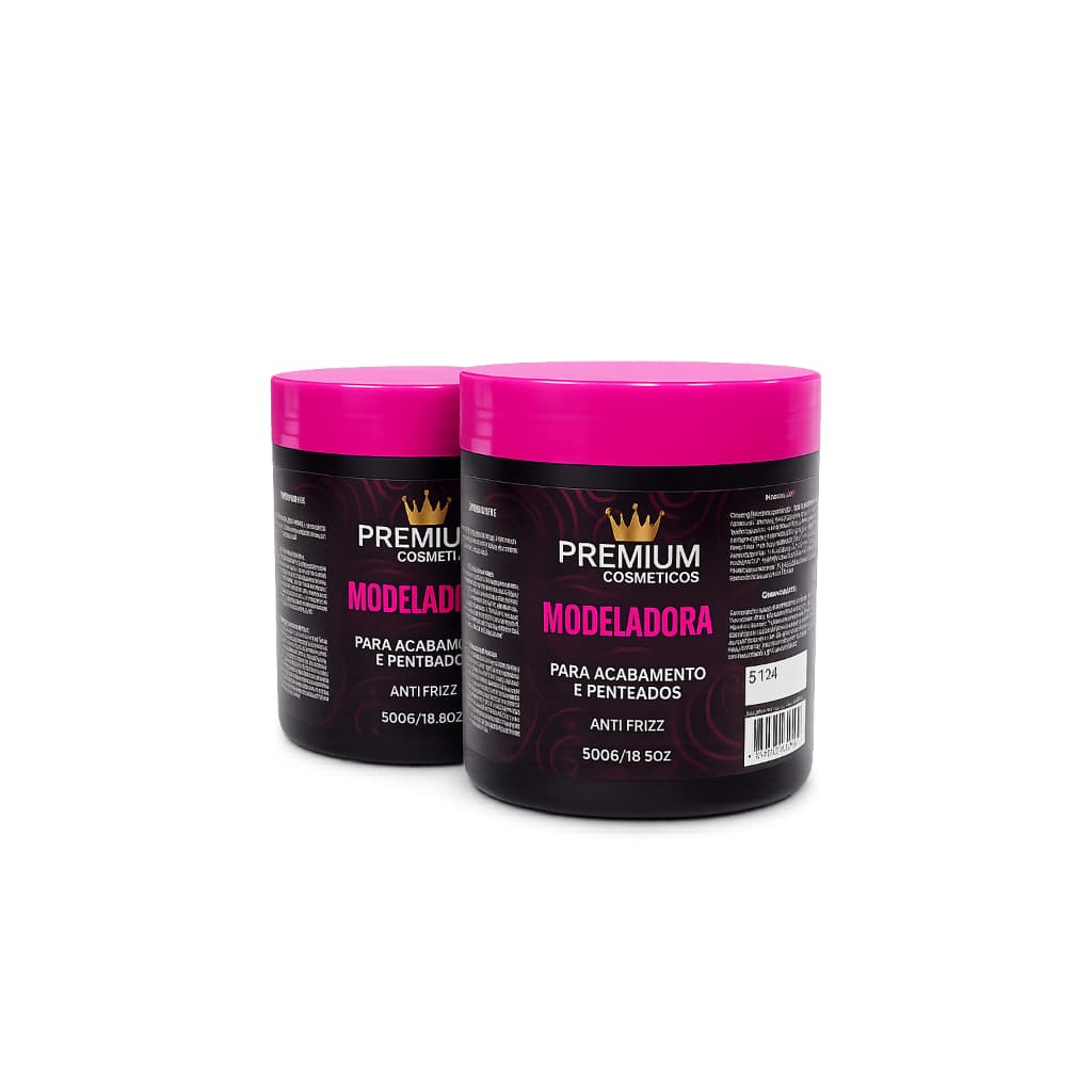 Kit 2un Pomadas Modeladoras Premium 500g Para Tranças Fixação e Acabamento Anti Frizz
