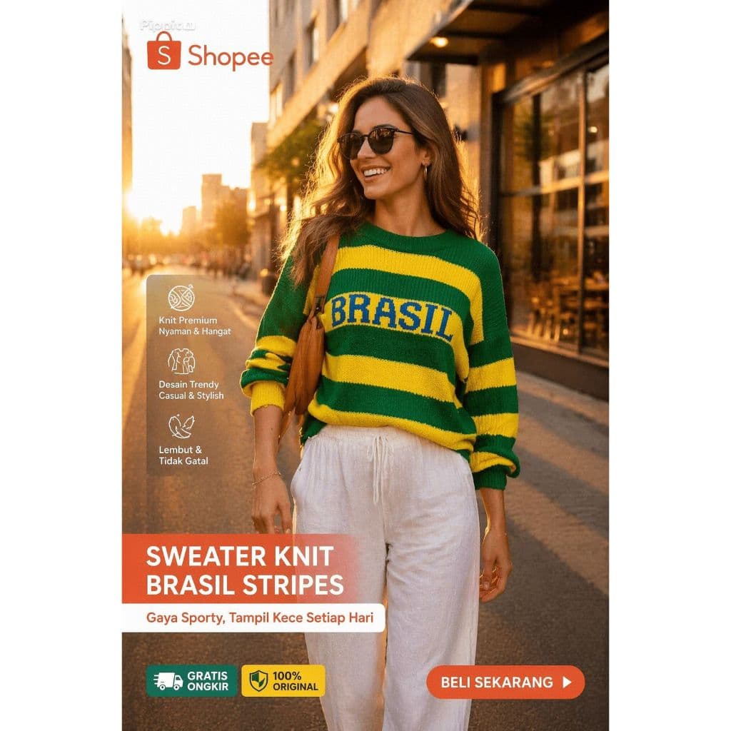 Blusa Tricot Brasil Feminina Manga Longa Premium " Envio Imediato "