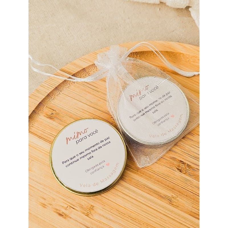 Lembrancinha Mini Vela Personalizada 20g Brinde Para Clientes Empresas Estética Salão Loja Mimo Corporativo 10un