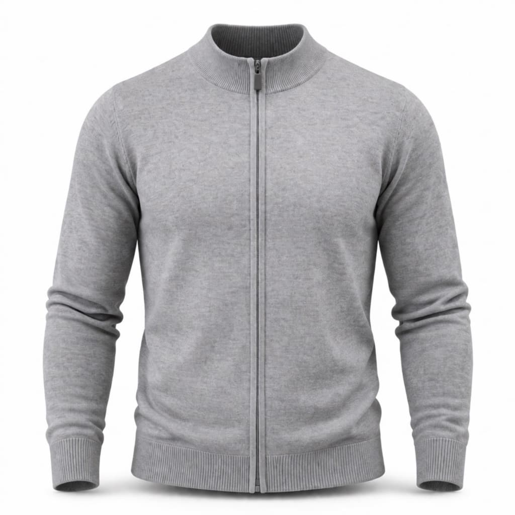 Sueter Masculino Listrado Com Ziper Blusa de Frio Tricô Confortável