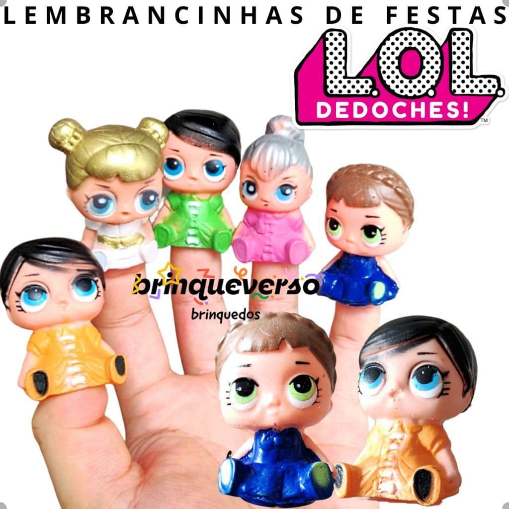 Coleção Dedoche LoL Surprise! Kit com 5 Dedoches Diferentes Mini Bonecas lol, Banho, Faz de Conta