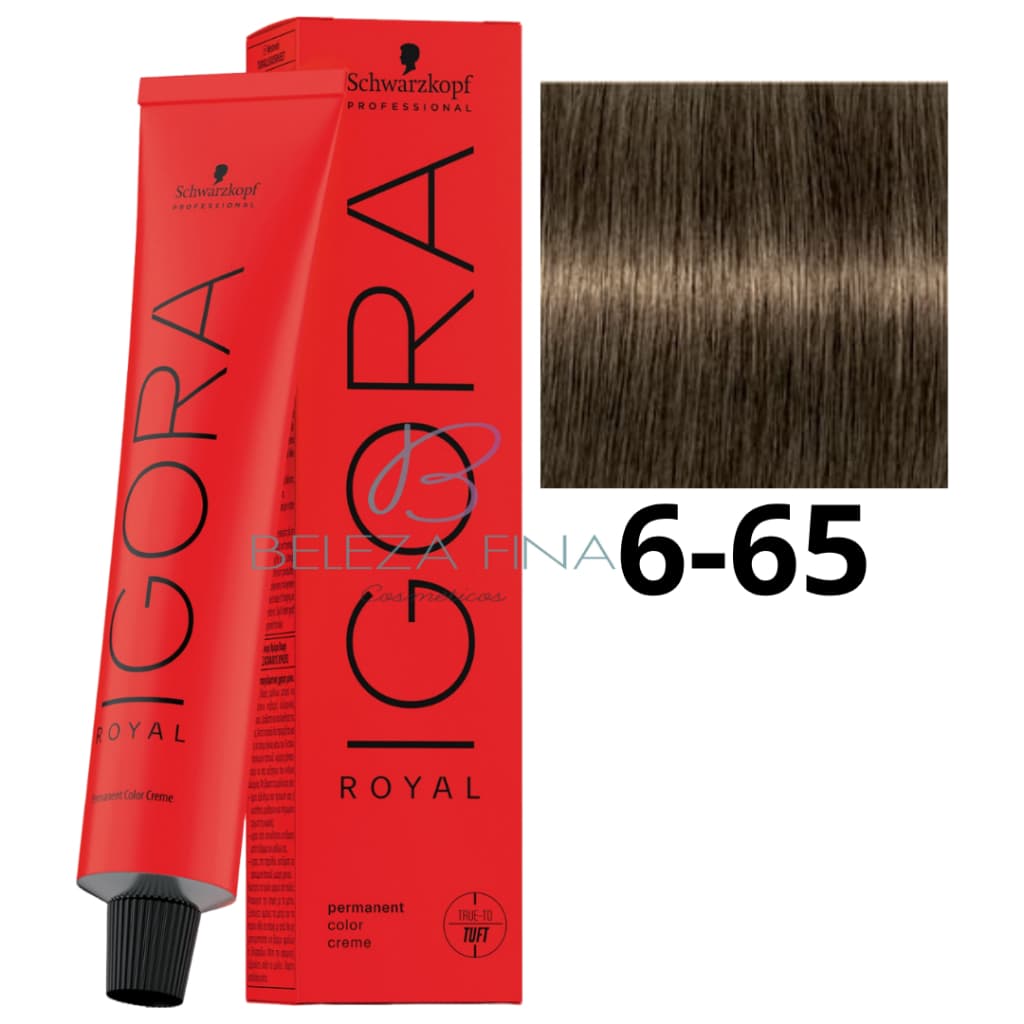 Coloração Schwarzkopf Igora Royal Tintura 6-65 60g LOURO ESCURO MARROM DOURADO