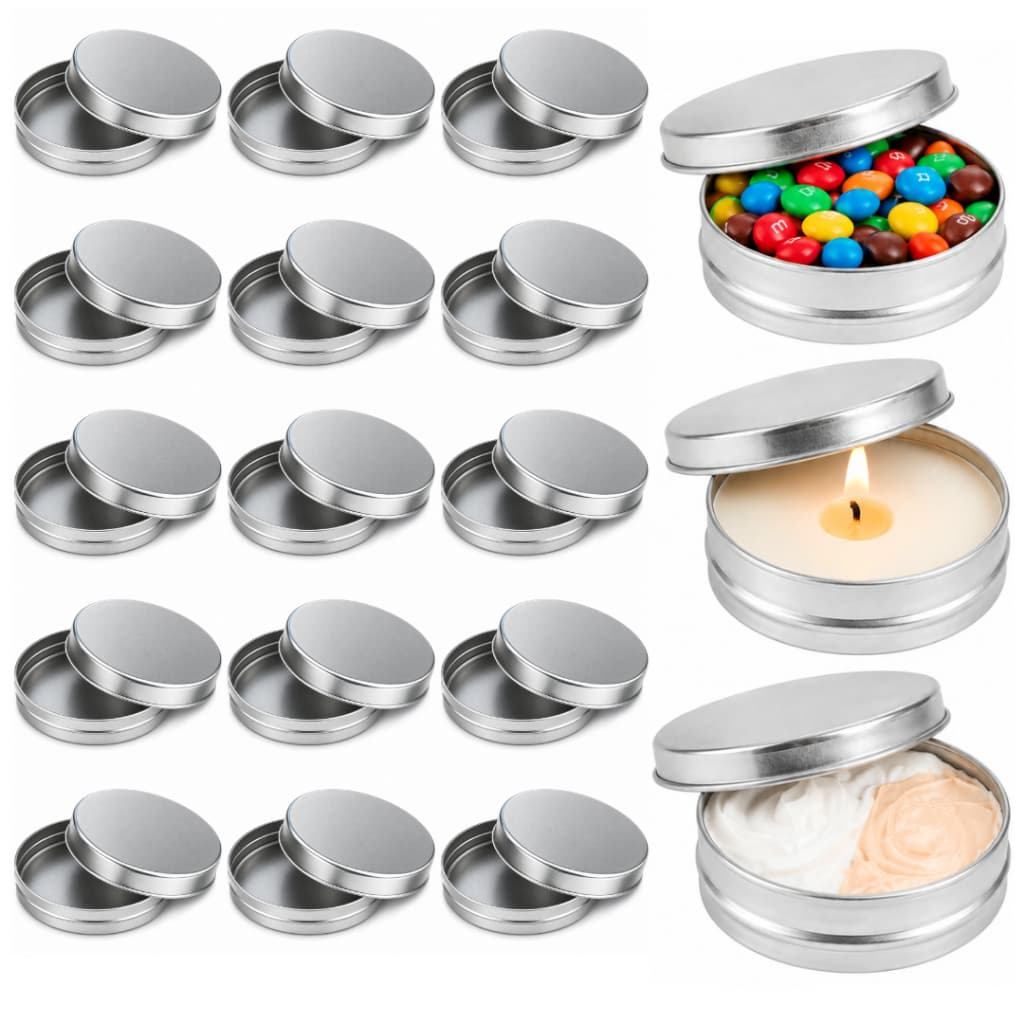 Kit Latinhas Metálicas 5x1cm Para Lembrancinhas Personalizar Vela Aromática Artesanais Terço Creme