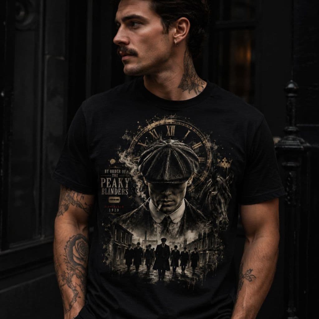 Camiseta Masculina Peaky Blinders Thomas Shelby Vintage Streetwear 100% Algodão Estampa Grande
