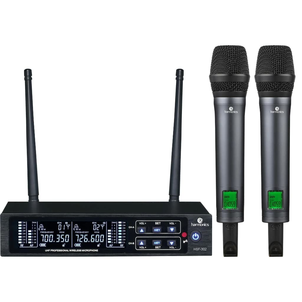 Microfone Duplo Sem Fio Harmonics HSF-300
