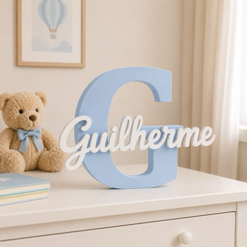 Letreiro Nome Personalizado 3D Placa Decorativa Presente Chá Revelação de Bebê Decoração Quarto Infantil Maternidade