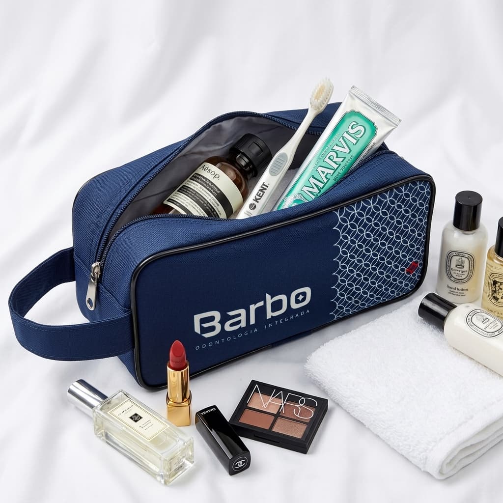 Estojo Box Personalizado Com Logo Alça Nylon Atacado Brinde Empresa Lembrancinha Grande 23x8x10