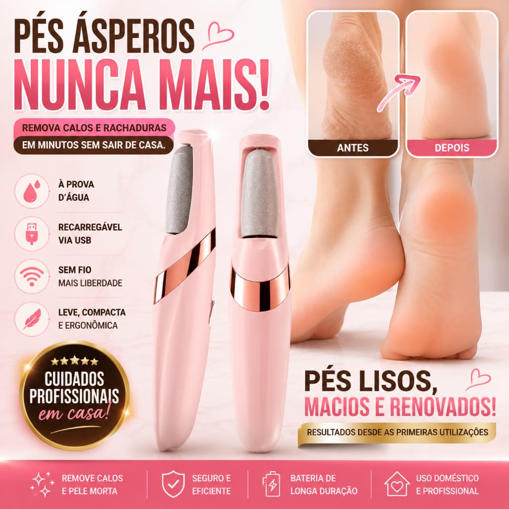 Lixa de Pé Elétrica Recarregável À Prova Dágua Bivolt | MQ-7312
