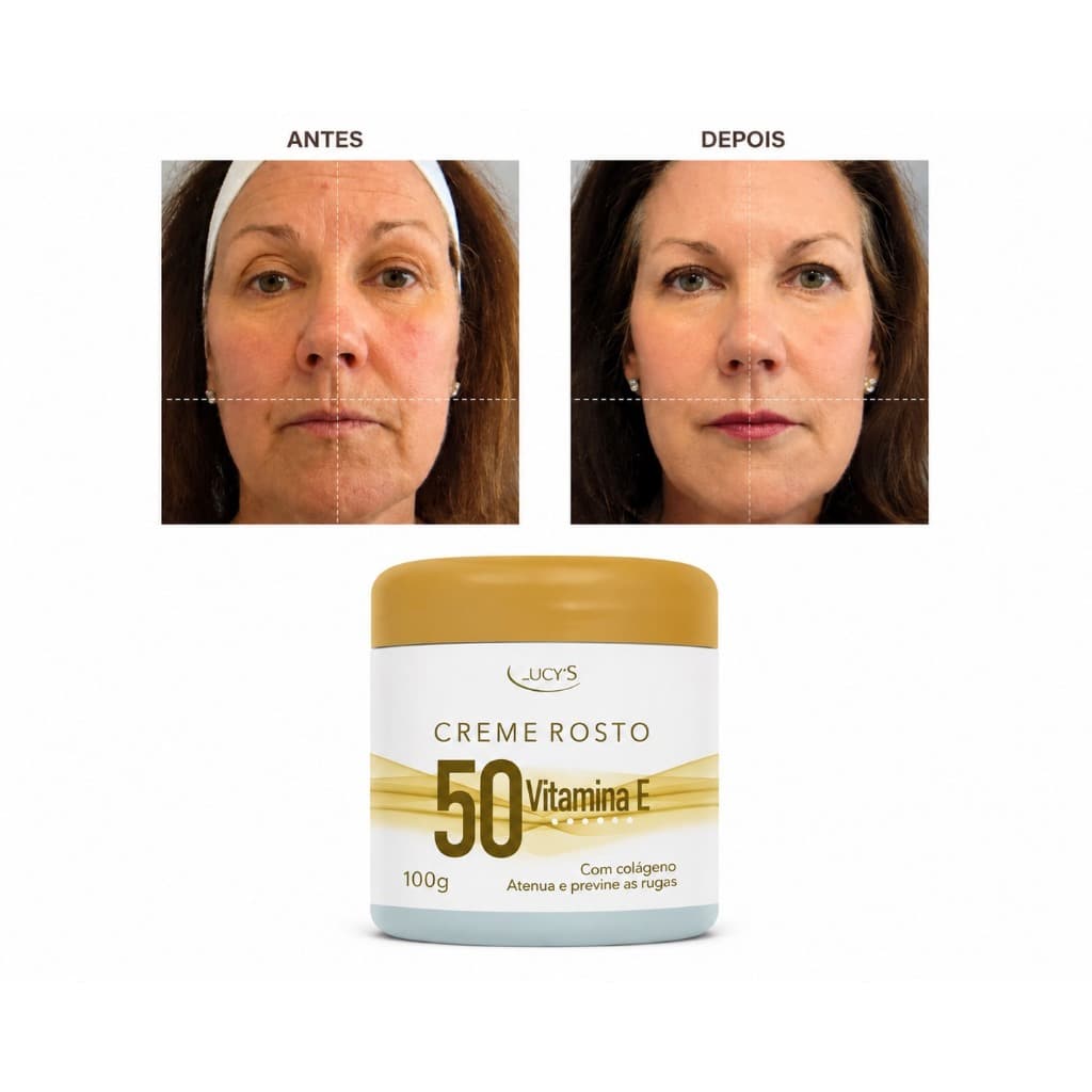 Creme Anti Rugas Com Colágeno Vitamina-E  50+ Lucys 100g