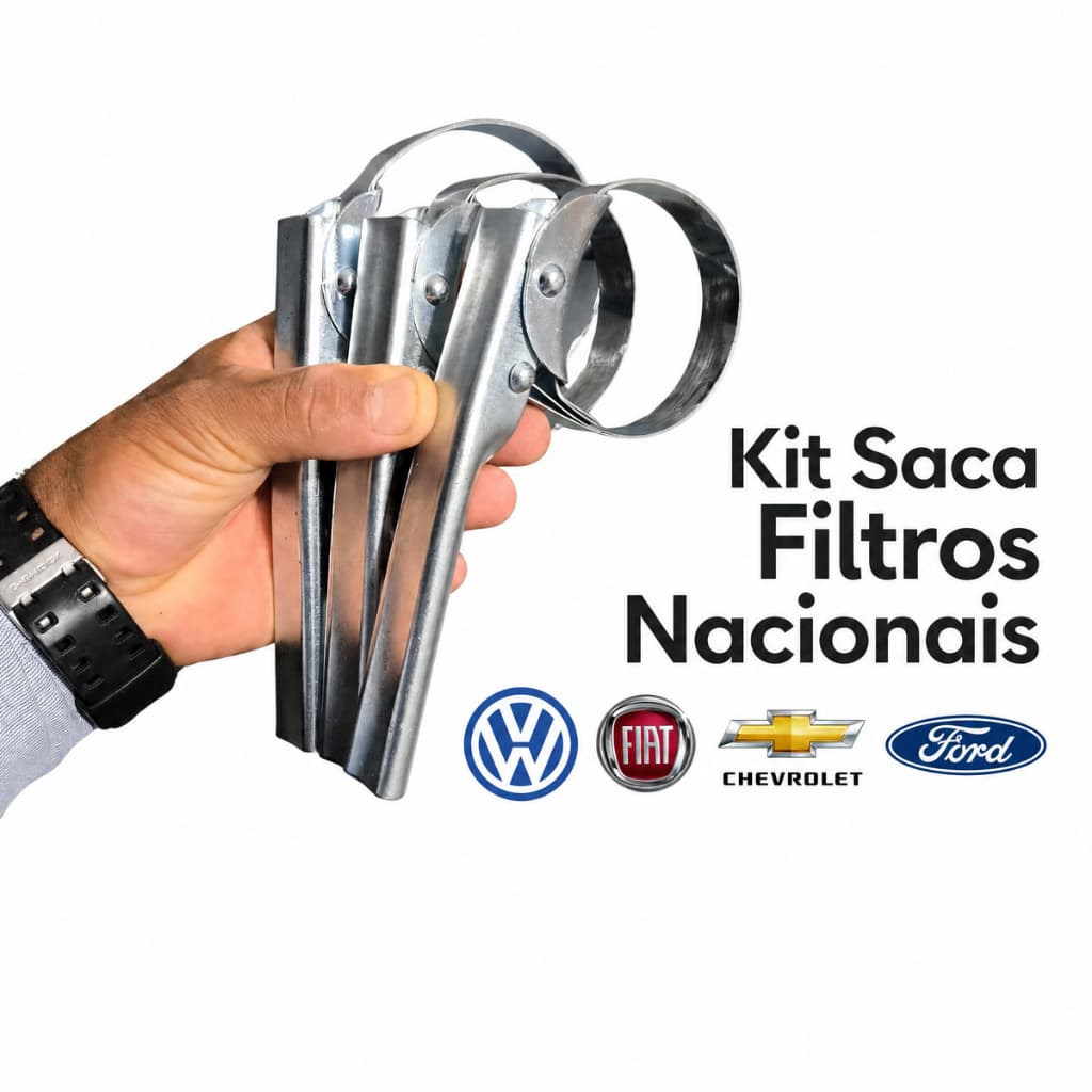 Kit Jogo Saca Filtros Populares Nacionais, Fiat, Ford, Volkswagen e GM Chevrolet e Motos