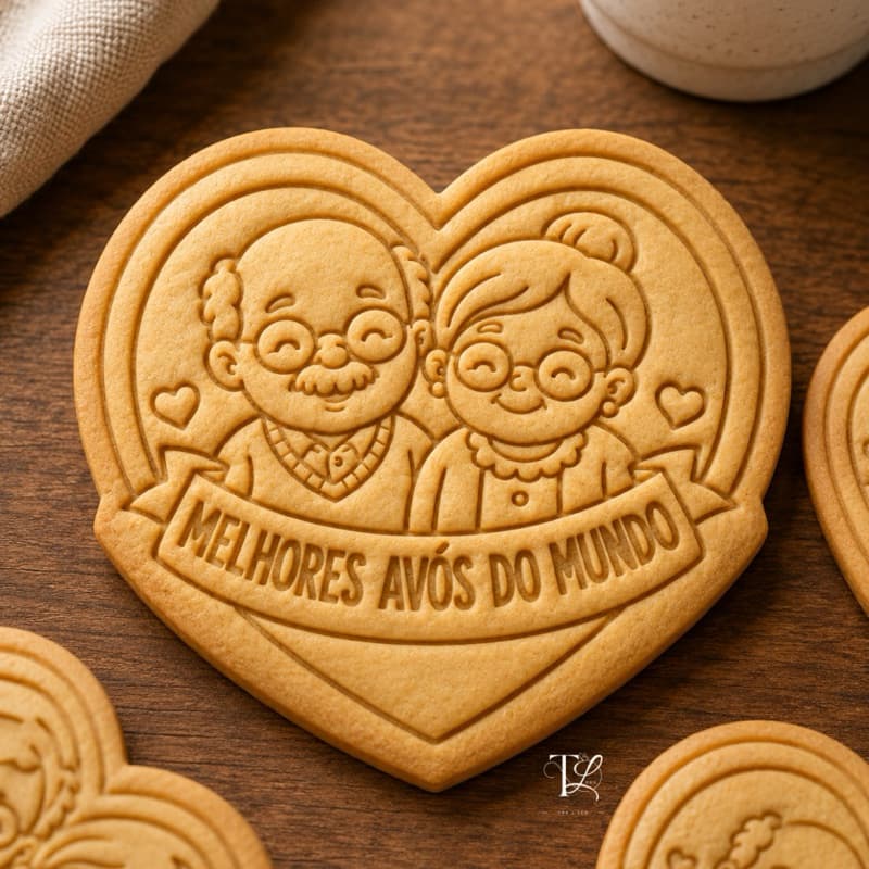 Cortador de Biscoitos e Marcador Melhores Avós do Mundo, fofo e Carinhoso. Artigo de confeitaria