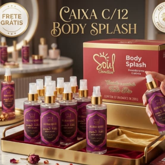 Caixa 12 Body Splash Soul Cosméticos 200ml Perfume Corporal Refrescante Atacado Revenda