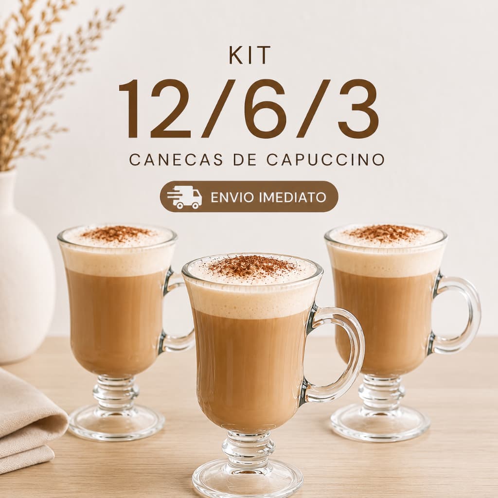 Kit 12/6/3 Caneca Capuccino Xícara 230ml - Vista Home