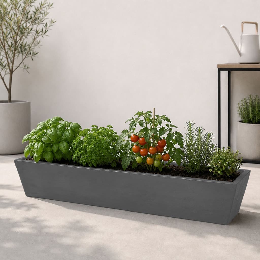Vaso Planta Horta Jardineira Suculenta Temperos Hortaliças Floreira Rasa 100cm Polietileno