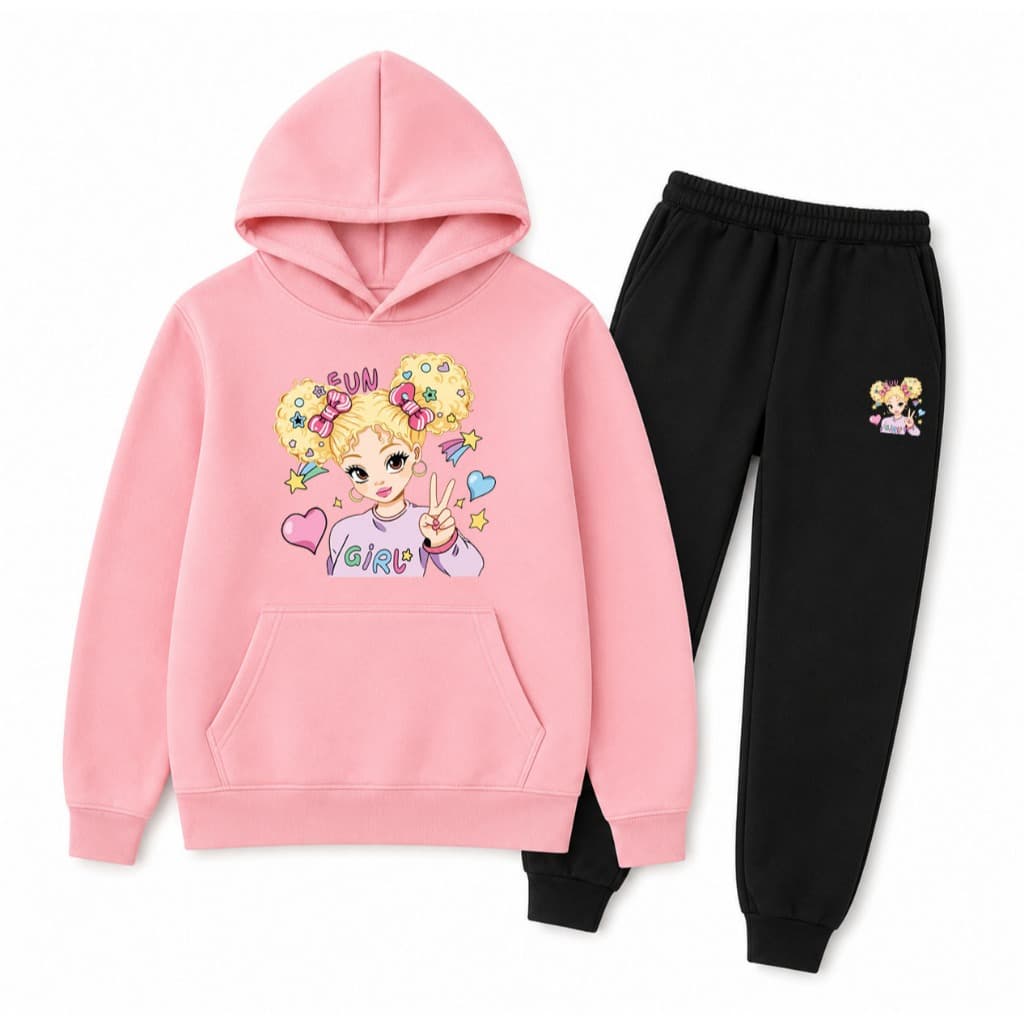 Conjunto Infantil Moletom Blusa Moletom e Calça Divertido Fofo Modinha