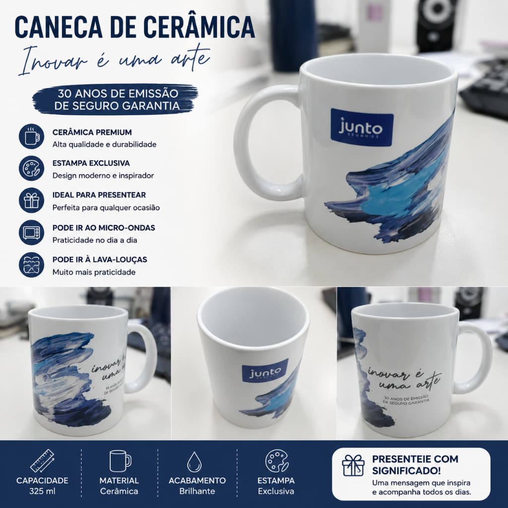 Caneca de Cerâmica 325ml Estampada Pronta Entrega Promoção Queima de Estoque