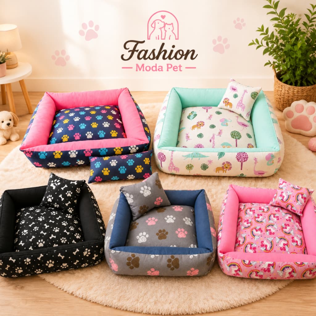 Cama Pet Filhotes Quadrada Super Macia Lavável para Cachorro e Gato Confortável Anti Frio Diversas Cores