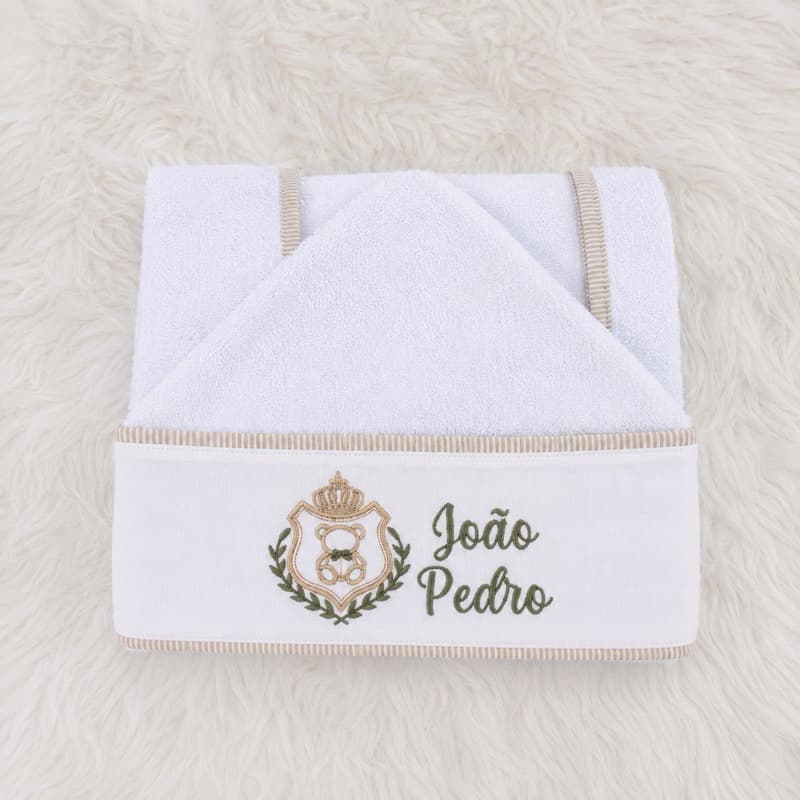 Toalha de Banho para Bebê Bordada Personalizada | Fralda Simples, Dupla Fralda ou Duplo Atoalhado