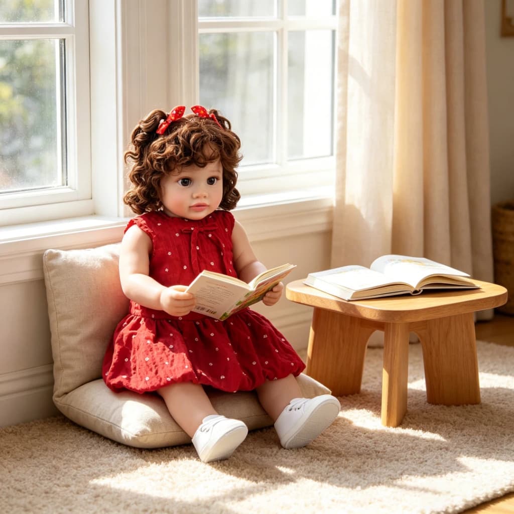 Bebê Reborn Original Corpo de Tecido Peso Real 65cm Menina Olho Castanho Kit Completo