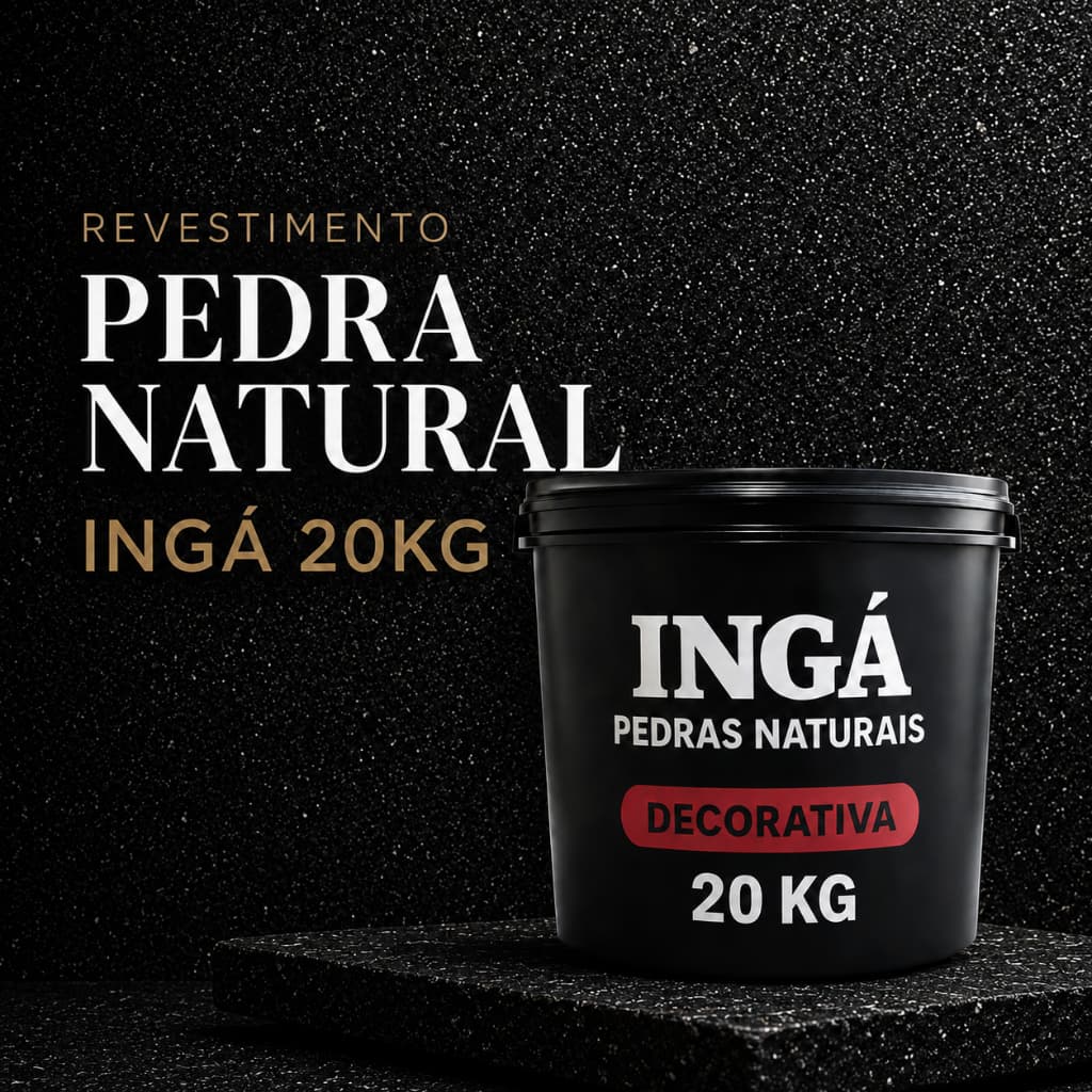 Revestimento Ingá Pedra Natural 20KG | Proteção e Design para Ambientes Internos  e Externos