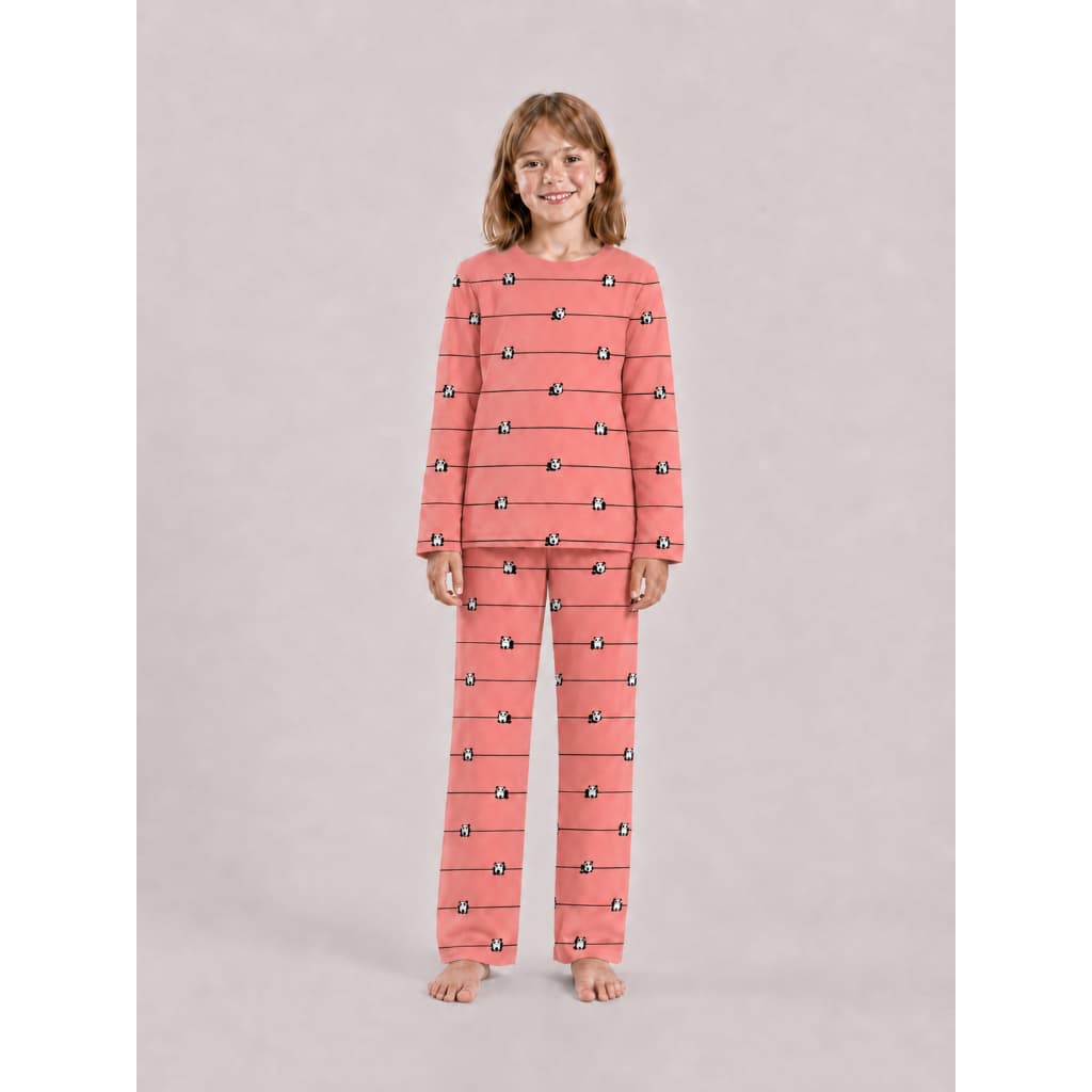 Pijama Infantil Suede Estampado Frio Inverno Menina Roupa de Dormir Confortável Macio