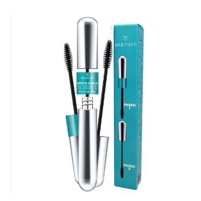 Máscara Para Cílios Rimel Efeito Duplo 2 em 1 Peel Off Volume Intenso Mia Make