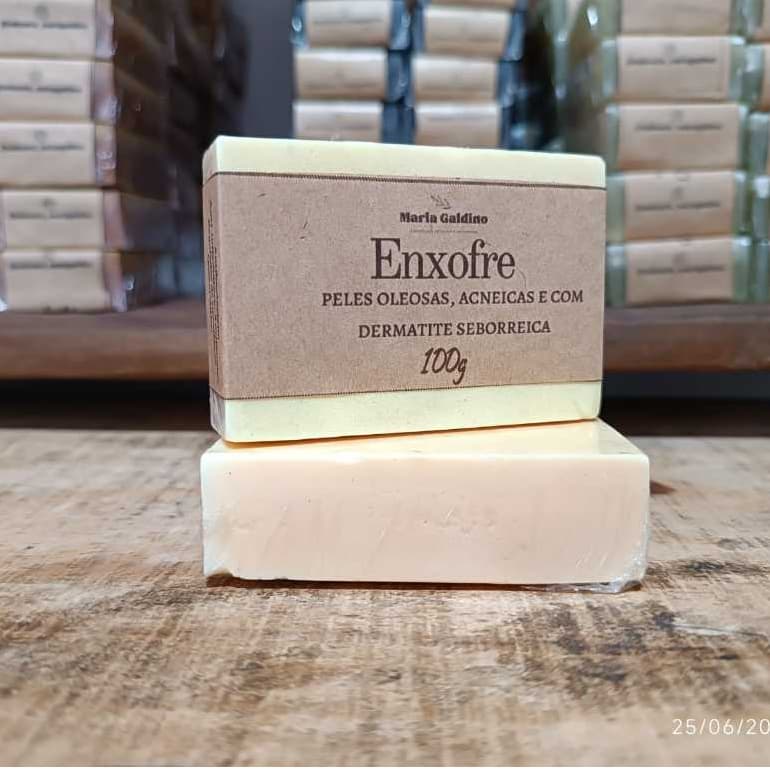 Sabonete de Enxofre Rosácea Dermatite Espinhas Acne Natural Artesanal