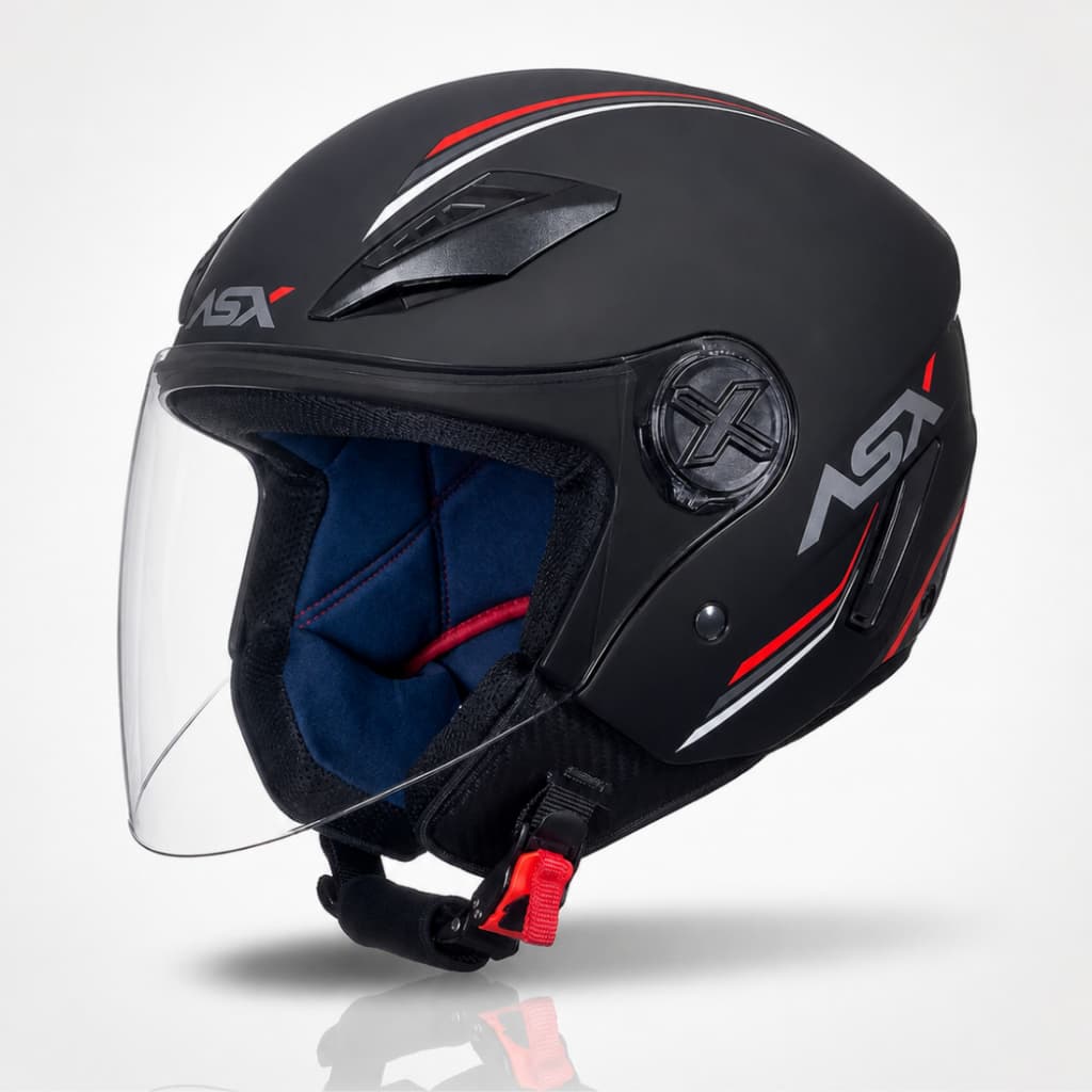 Capacete Moto Aberto Asx City Air Solid Esportivo Masculino Feminino Arejado Preto Fosco Motoqueiro