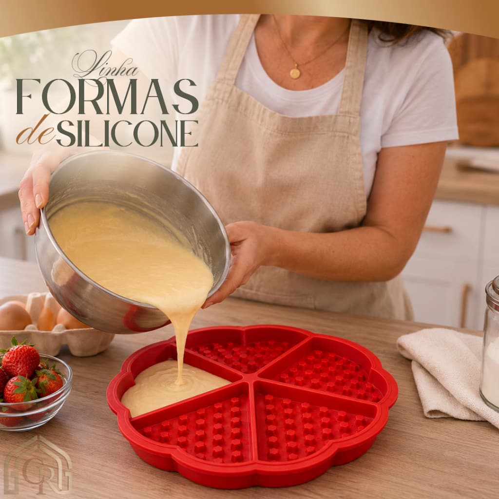 Forma Silicone Waffle Antiaderente 5 Divisoes Cozinha Sortido Durable
