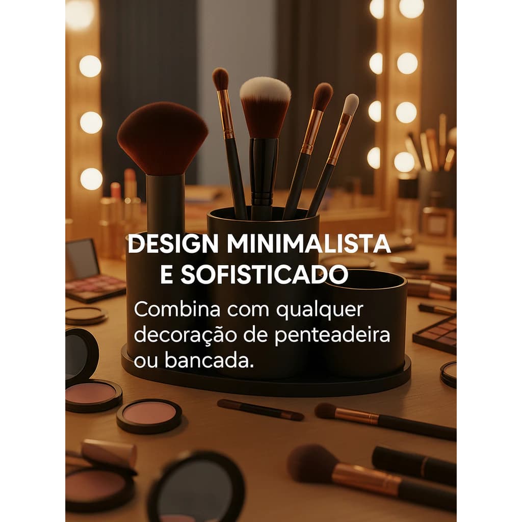 Organizador de Pincéis de Maquiagem | Porta Pincéis Acrílico Decorativo para Penteadeira